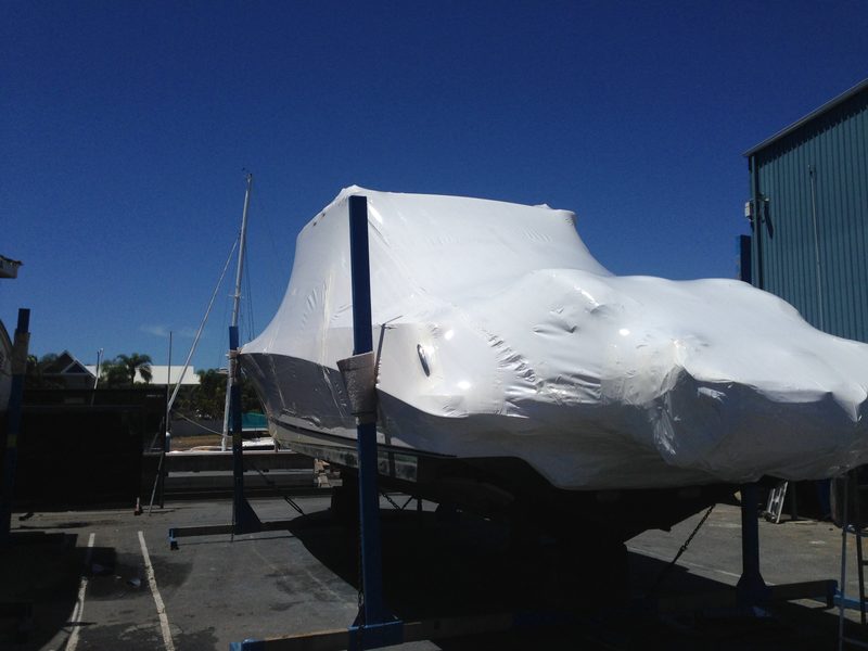 Shrink wrapped boats